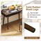 2 Piece Brown Engineered Wood Mid-Century Desk with 7-Drawer Mobile Dresser